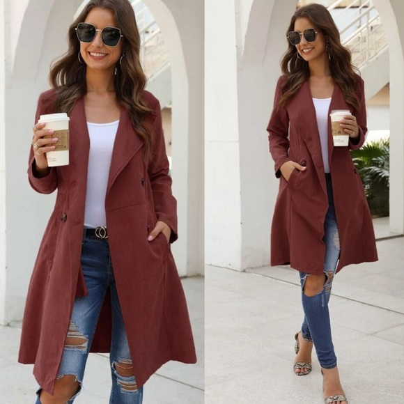 Jackets & Blazers - Waterfall Style Jacket Redwood